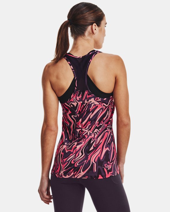 Women's HeatGear® Racer Print Tank, Purple, pdpMainDesktop image number 1